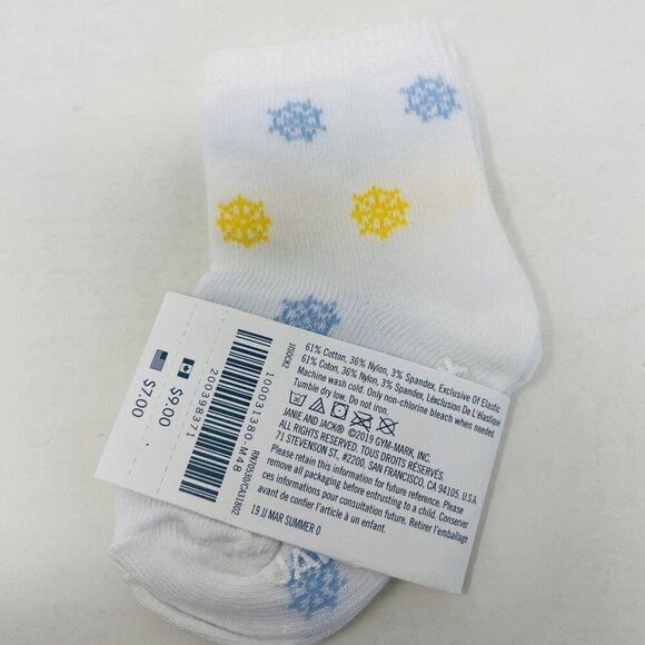 Janie and Jack Baby Boys 3-6 Months Nautical Print Ankle Socks in White/Blue - Picture 4 of 6